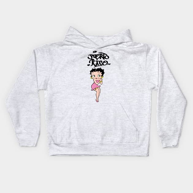 puerto rico betty_boop Kids Hoodie by okefandi